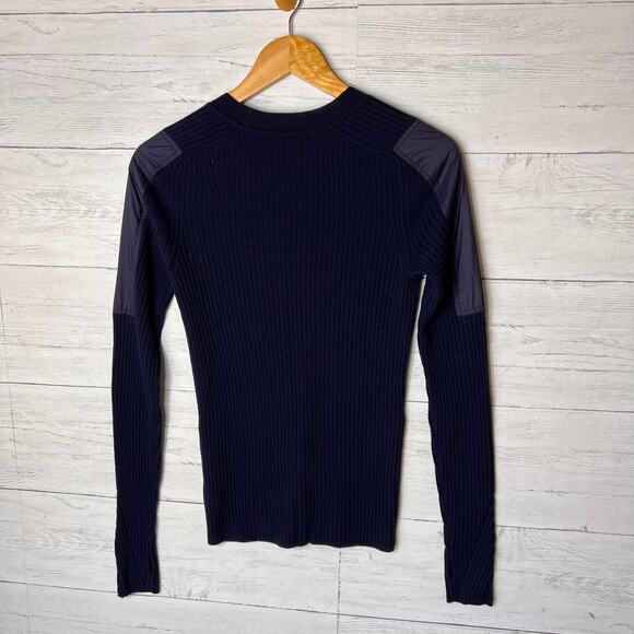 Rag & Bone Sweater Womens Size S/P Navy Emory Ribbed Long Sleeve Crew Neck - Picture 14 of 16